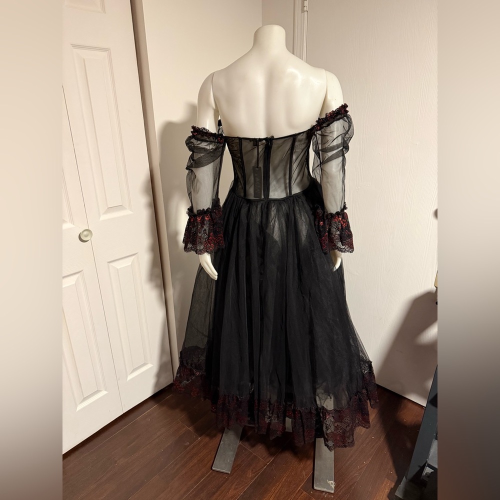 NWT Black Widow Dance with Death with Red lace Dress - Picture 6 of 12